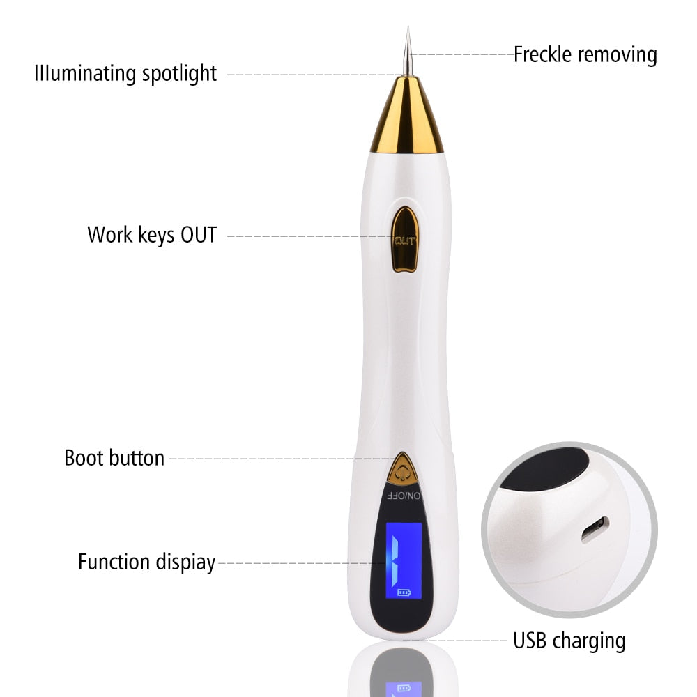 Skin Care Laser Mole Tattoo Freckle Removal Pen LCD Sweep Spot Mole Removing Wart Corns Dark Spot Remover - Vintage tees for Women