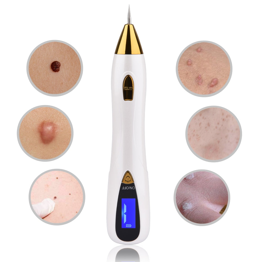 Skin Care Laser Mole Tattoo Freckle Removal Pen LCD Sweep Spot Mole Removing Wart Corns Dark Spot Remover