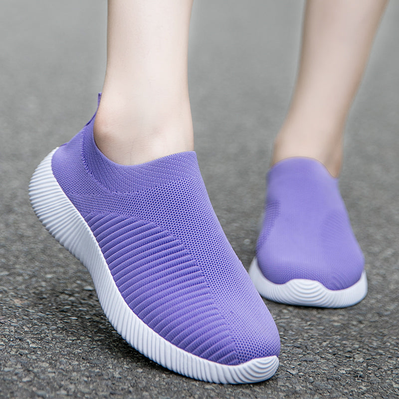 Womens Plus Size 43 Breathable Sneakers | Women Slip on Soft Ladies Casual Running Shoes - Vintage tees for Women