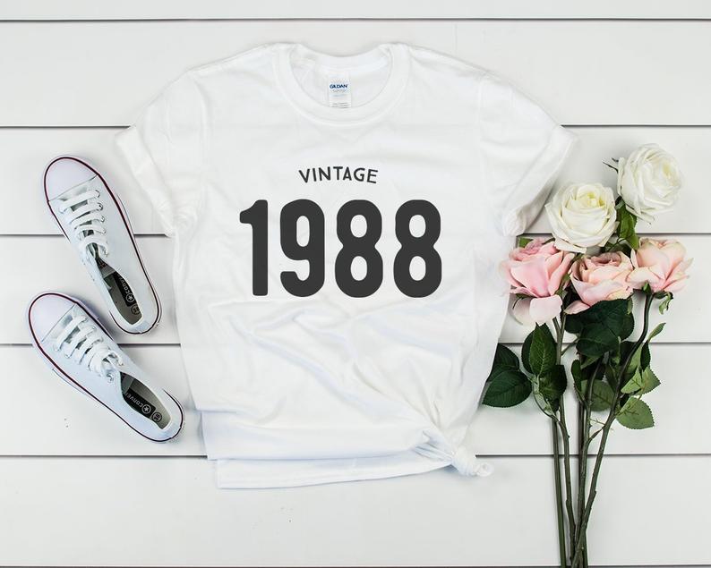 Vintage 1988 Women T-Shirt | 35th Birthday Party T-Shirt Cotton - Vintage tees for Women